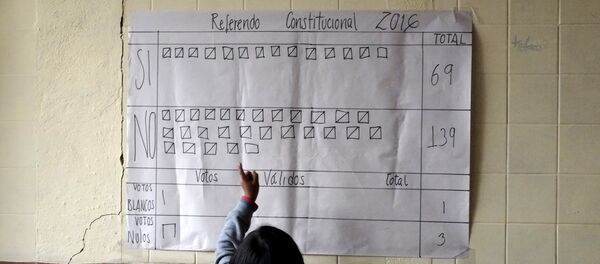 Cómputo parcial da triunfo al no en referendo sobre reelección en Bolivia - Sputnik Mundo