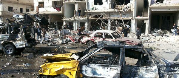 El lugar del doble atentado en Homs, Siria - Sputnik Mundo