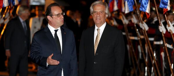 Presidente de Francia, François Hollande, y presidente de Uruguay, Tabaré Vázquez - Sputnik Mundo
