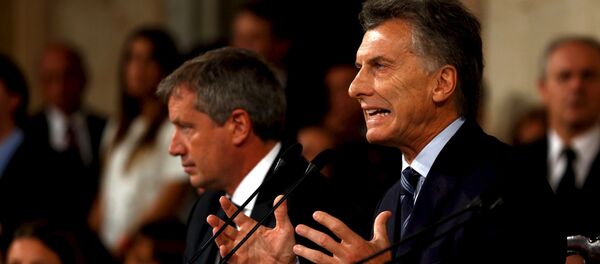 Mauricio Macri, presidente de Argentina, durante el primer discurso ante la asamblea legislativa - Sputnik Mundo