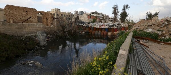 Edificios destruidos cerca de Damasco, la capital de Siria - Sputnik Mundo