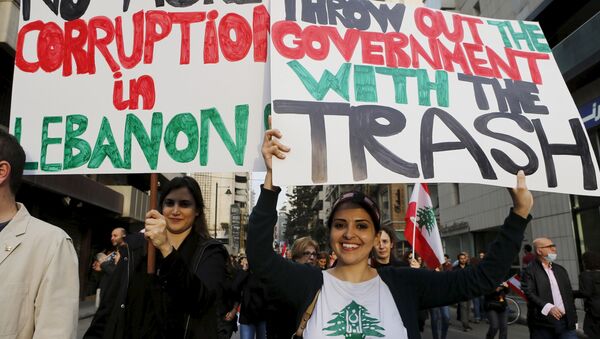 Protestas en Beirut, Líbano Protestas en Beirut, Líbano - Sputnik Mundo