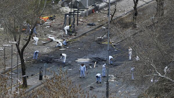 Lugar del atentado en Ankara - Sputnik Mundo