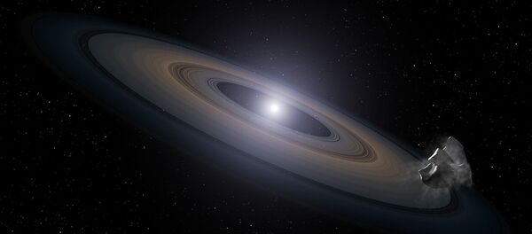 Representación artística de una enana blanca rodeada por los restos - Sputnik Mundo