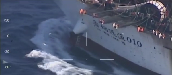 Barco chino Lu Yan Yuan Yu 010 pescando ilegalmente en aguas argentinas Barco chino Lu Yan Yuan Yu 010 pescando ilegalmente en aguas argentinas - Sputnik Mundo