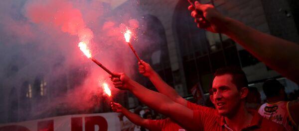 Manifestación en apoyo a Dilma Rousseff y Lula da Silva en Sao Paulo - Sputnik Mundo
