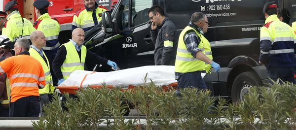 El lugar del accidente del autobús en la autovía AP-7 en Cataluña - Sputnik Mundo