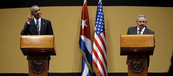 Presidente de EEUU Barack Obama y presidente de Cuba, Raúl Castro - Sputnik Mundo