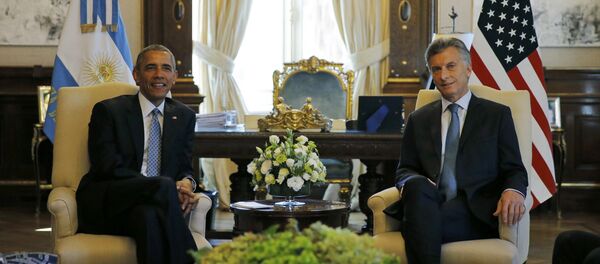 Mauricio Macri, presidente de Argentina, y Barack Obama, presidente de EEUU - Sputnik Mundo