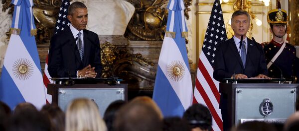 Presidente de EEUU, Barack Obama y presidente de Argentina, Mauricio Macri Presidente de EEUU, Barack Obama y presidente de Argentina, Mauricio Macri - Sputnik Mundo