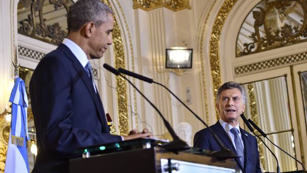 El presidente de EEUU, Barack Obama, y el presidente de Argentina,Mauricio Macri - Sputnik Mundo