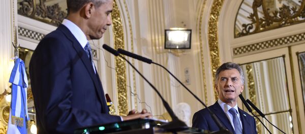 El presidente de EEUU, Barack Obama, y el presidente de Argentina,Mauricio Macri - Sputnik Mundo