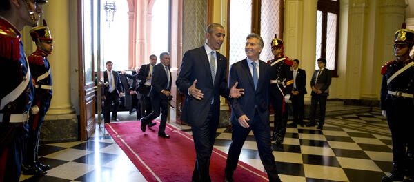 El presidente de EEUU, Barack Obama, y el presidente de Argentina,Mauricio Macri - Sputnik Mundo