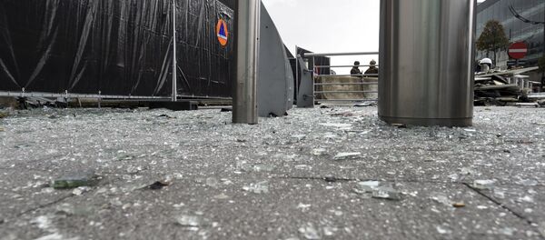 Lugar del atentado en el aeropuerto de Bruselas Lugar del atentado en el aeropuerto de Bruselas - Sputnik Mundo