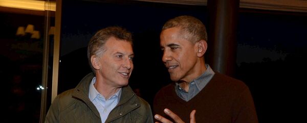 Presidente de Argentina, Mauricio Macri, y el presidente de EEUU, Barack Obama - Sputnik Mundo