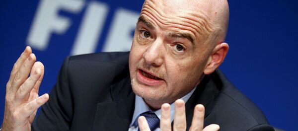 FIFA President Gianni Infantino speaks to the media after the executive committee meeting at the FIFA headquarters - Sputnik Mundo
