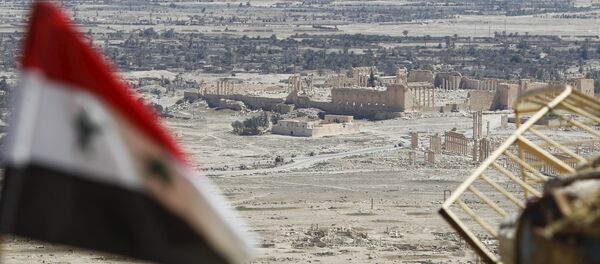 Bandera de Siria en Palmira - Sputnik Mundo