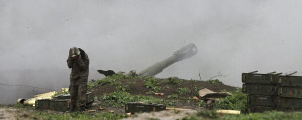 Unidad de artillería de las Fuerzas Armadas de Armenia en Nagorno Karabaj - Sputnik Mundo