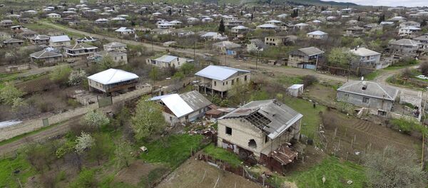 Localidad de Martakert que, según los medios armenios, fue afectada por las hostilidades en la región - Sputnik Mundo