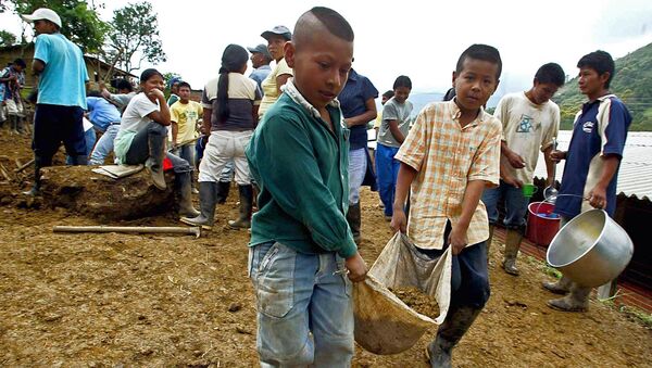 Obras de restauración en la municipalidad colombiana en Tacueyo - Sputnik Mundo