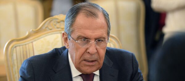Ministro de Exteriores de Rusia, Serguéi Lavrov, durante la reunión con su homólogo boliviano, David Choquehuanca - Sputnik Mundo