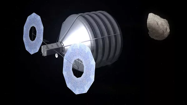 A notional concept of a solar-electric-powered spacecraft designed to capture an asteroid and relocate it close to Earth so astronauts can explore it - Sputnik Mundo