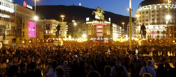 Protestas antigubernamentales en Macedonia Protestas antigubernamentales en Macedonia - Sputnik Mundo