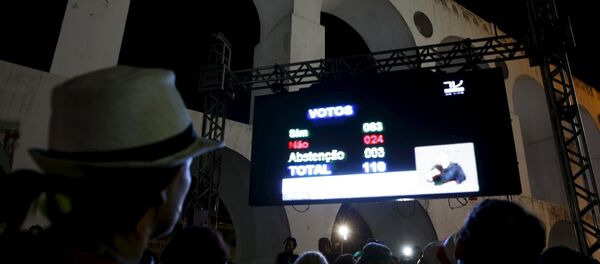 Votación en la Cámara de los Diputados de Brasil Votación en la Cámara de los Diputados de Brasil - Sputnik Mundo