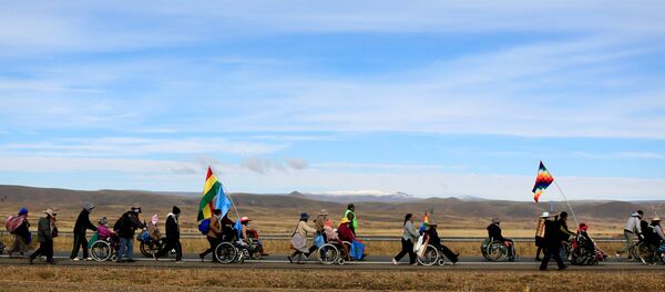 Protesta de discapacitados en Bolivia - Sputnik Mundo