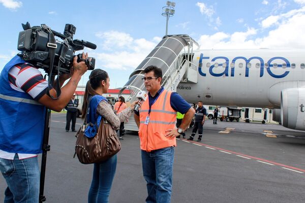 Gerente General, Patricio Chávez Zavala reporta a medios nacionales e internacionales, las acciones de TAME EP - Sputnik Mundo