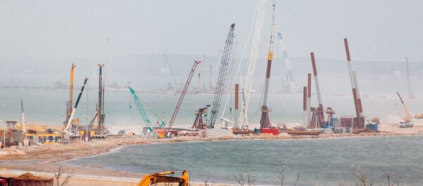 El sitio de la construcción del puente a Crimea - Sputnik Mundo