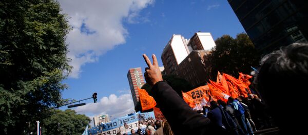 Manifestación sindical contra el Gobierno argentino - Sputnik Mundo