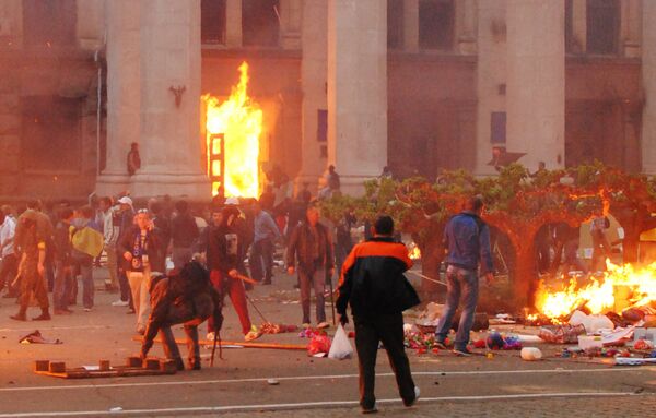 La incendiada Casa de los Sindicatos en Odesa (archivo) La incendiada Casa de los Sindicatos en Odesa (archivo) - Sputnik Mundo