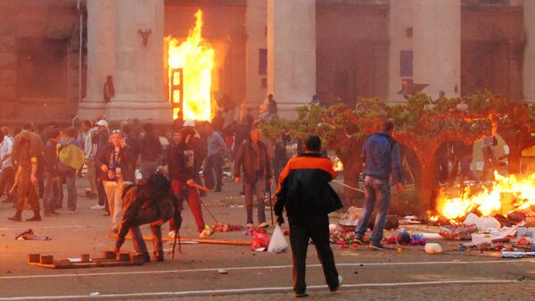 La incendiada Casa de los Sindicatos en Odesa (archivo) - Sputnik Mundo