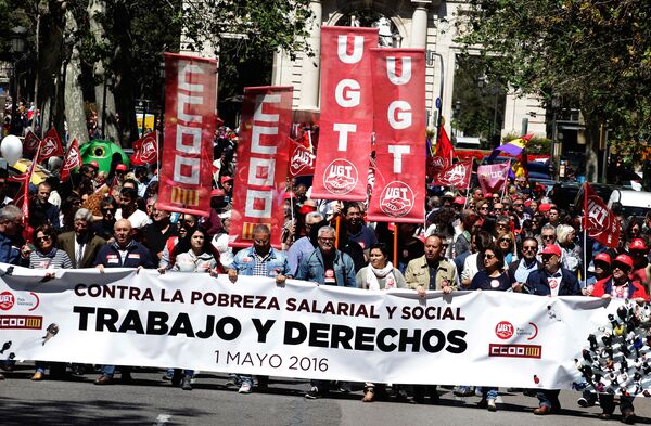 Marcha en España el Día del Trabajador  - Sputnik Mundo