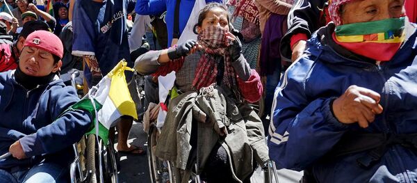 Protesta de personas con discapacidad en Bolivia - Sputnik Mundo