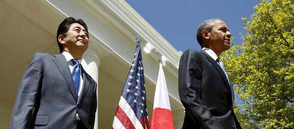 El primer ministro de Japón, Shinzo Abe y el presidente de EEUU, Barack Obama El primer ministro de Japón, Shinzo Abe y el presidente de EEUU, Barack Obama - Sputnik Mundo
