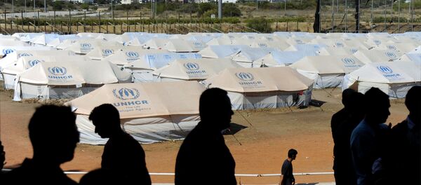 Campo de refugiados en Europa Campo de refugiados en Europa - Sputnik Mundo