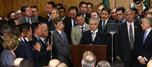 Michel Temer y su nuevo gobierno interino Michel Temer y su nuevo gobierno interino - Sputnik Mundo