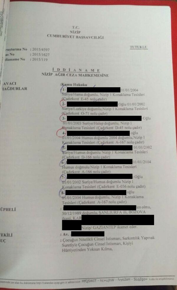 Veredicto acusatorio de la Corte Penal de Nizip. - Sputnik Mundo