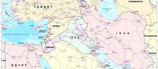 El mapa del Oriente Medio - Sputnik Mundo