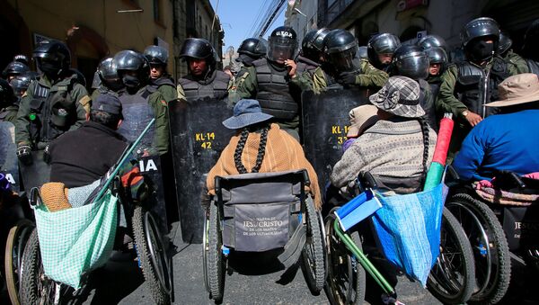 Protesta de discapacitados en La Paz, Bolivia - Sputnik Mundo