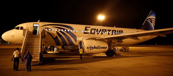 Airport security check an EgyptAir plane after it arrived from Cairo to Luxor International Airport, Egypt Airport security check an EgyptAir plane after it arrived from Cairo to Luxor International Airport, Egypt - Sputnik Mundo