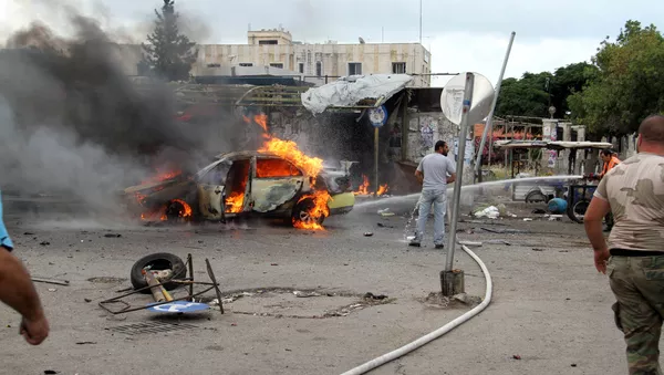 Lugar de una de las explosiones sucedidas en Siria - Sputnik Mundo