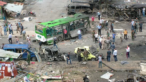 Lugar del atentado en Tartus, Siria - Sputnik Mundo