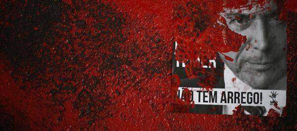 Una protesta contra Michel Temer en Brasil Una protesta contra Michel Temer en Brasil - Sputnik Mundo