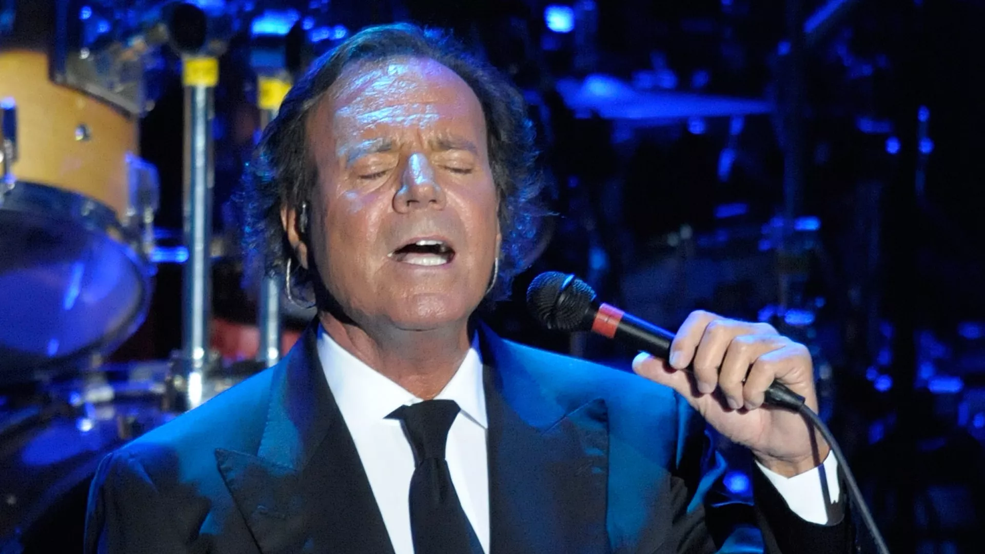 Spanish singer Julio Iglesias performs during a concert at Cap Roig festival in Calella de Palafrugell, Spain