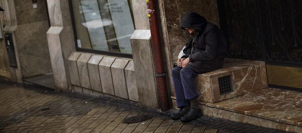 Un sin techo en Madrid Un sin techo en Madrid - Sputnik Mundo