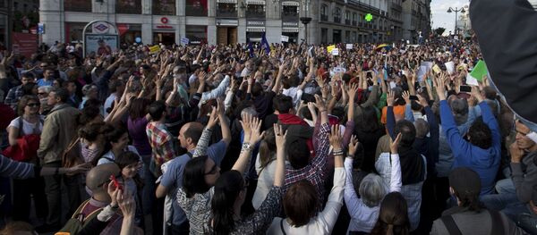 Manifestació en la Puerta del Sol el 15 de mayo  de 2016 (archivo) - Sputnik Mundo