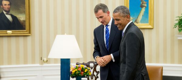 Rey de España, Felipe VI, y presidente de EEUU, Barack Obama, en la Casa Blanca (archivo) - Sputnik Mundo